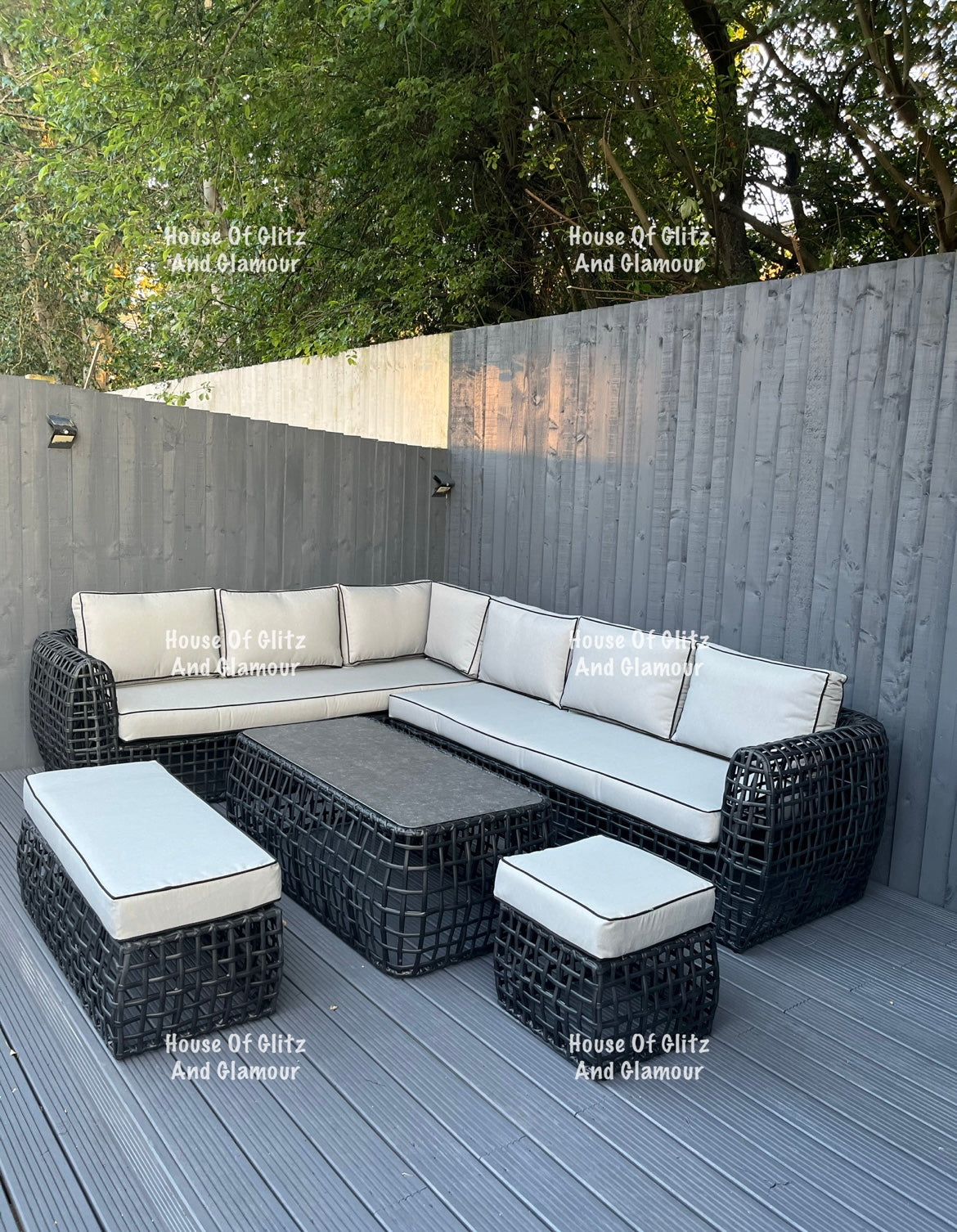 Ascot  10 Seater Extra Large Lounging Corner Sofa + Coffee Table