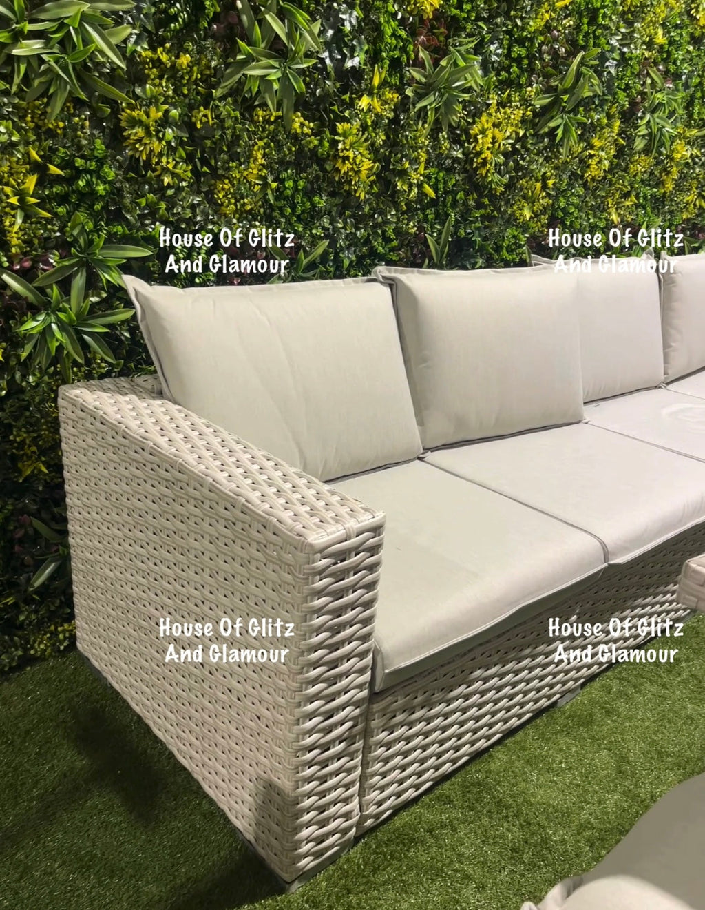 Santiago Grey Rattan 8 Seater Corner Fire Pit Dining Set | Rising Table Garden Furniture