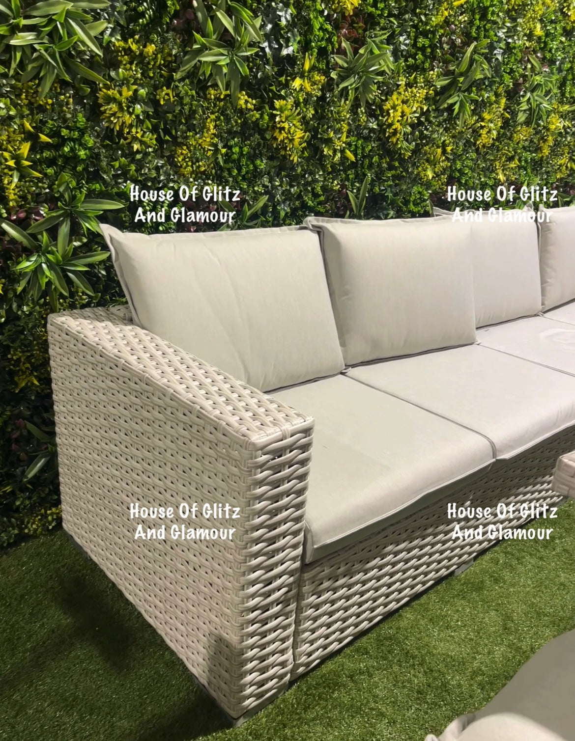 Santiago Grey Rattan 8 Seater Corner Fire Pit Dining Set | Rising Table Garden Furniture