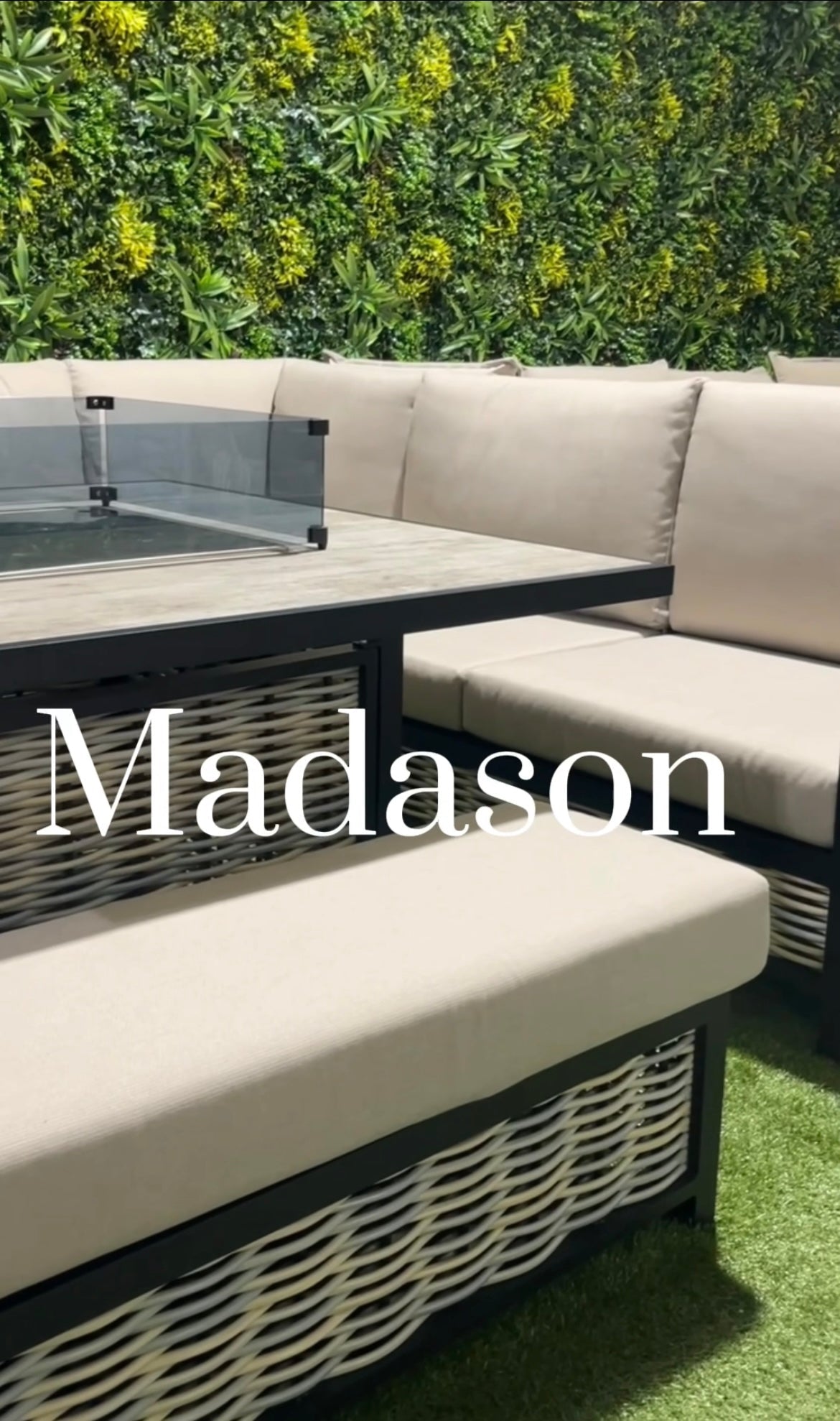Madason Aluminium 10 Seater Fire Pit Dining Set | Garden Furniture