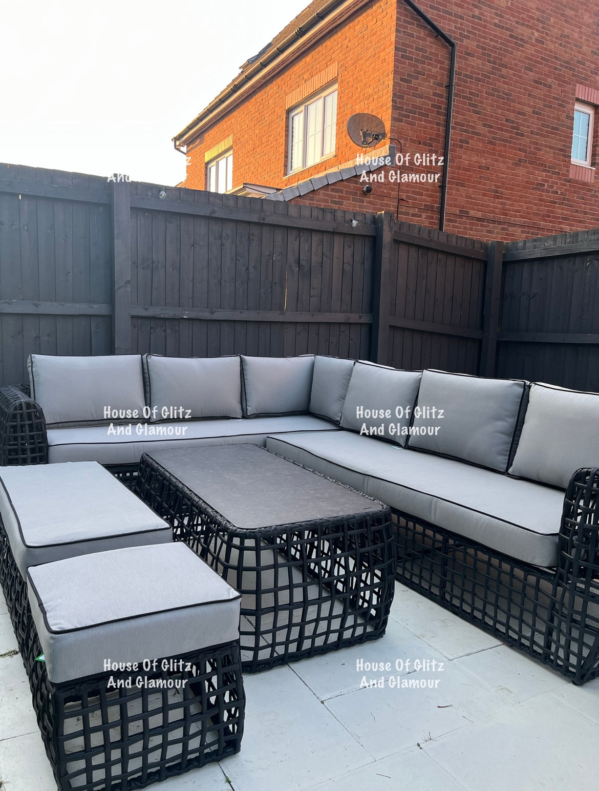 Ascot  10 Seater Extra Large Lounging Corner Sofa + Coffee Table