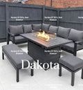 Dakota Black Aluminium Fire Pit Dining Set UK | 10 Seater Garden Set